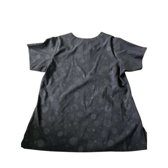 EUC Wonder Wink Gray scrub top w circular pattern imprinted sz large nursing - Picture 2 of 6